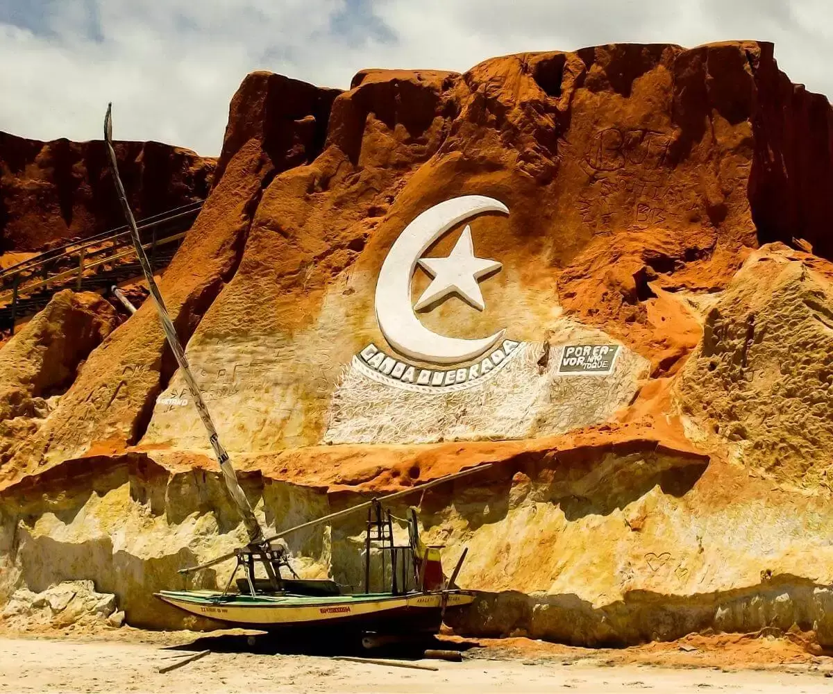 Falésias coloridas de Canoa Quebrada no passeio da Coco Verde Turismo